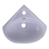 ALFI Brand AB109 18" White Corner Porcelain Wall Mounted Bath Sink