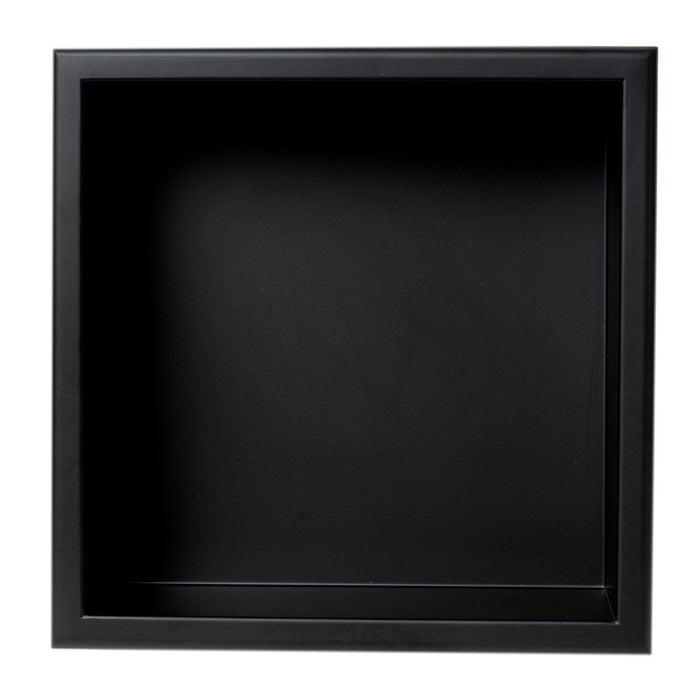 ALFI Brand 12" x 12" Black Matte Stainless Steel Square Single Shelf Bath Shower Niche
