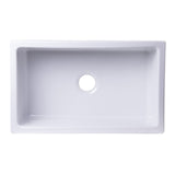 ALFI AB3018SB-W 30" White Smooth Apron Solid Wall Fireclay Single Bowl Farm Sink