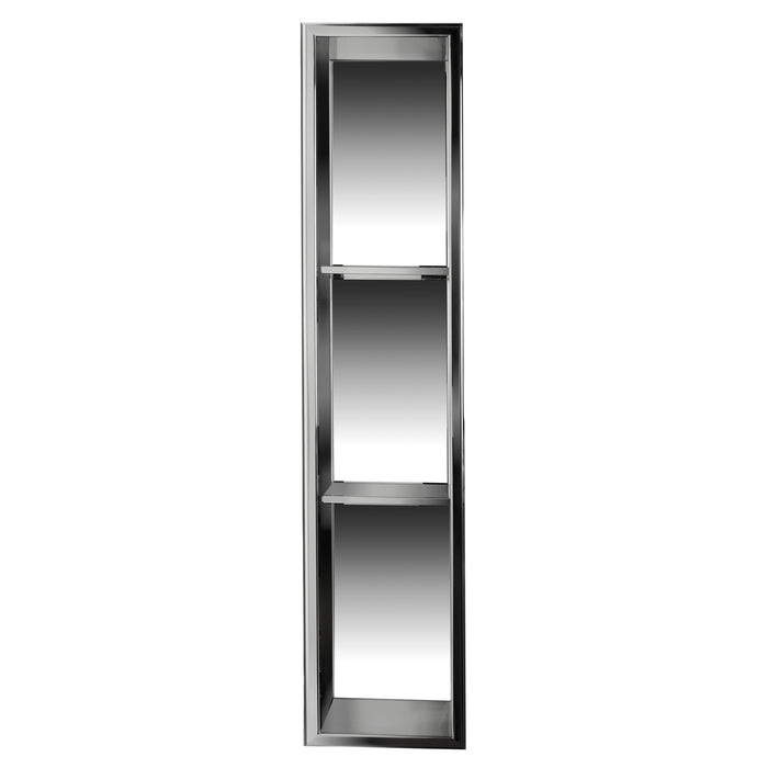ALFI ABN0836-PSS 8 x 36 Polished Stainless Steel Vertical Triple Shelf Bath Shower Niche
