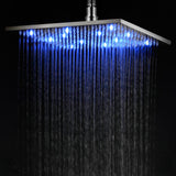 ALFI Brand LED12S-BN Brushed Nickel 12" Square Multi Color LED Rain Shower Head