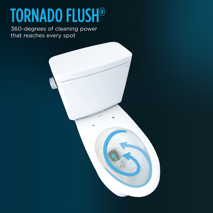 TOTO MS776124CEFG#01 Drake Elongated Two-Piece 1.28 GPF Toilet with SoftClose Seat, Washlet+ Ready