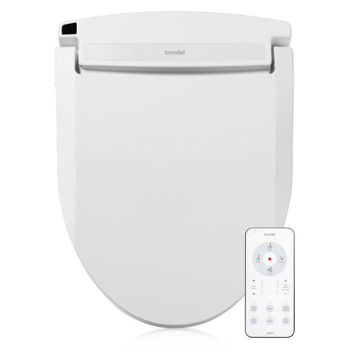 Brondell Swash Select EM617 Electronic Bidet Seat for Rounded Toilets in White with Warm Air Dryer