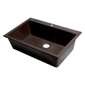 ALFI Brand AB3322DI-C Chocolate 33" Drop-in Granite Composite Kitchen Sink