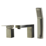 ALFI AB2322-BN Brushed Nickel Deck Mounted Tub Filler and Square Shower Head