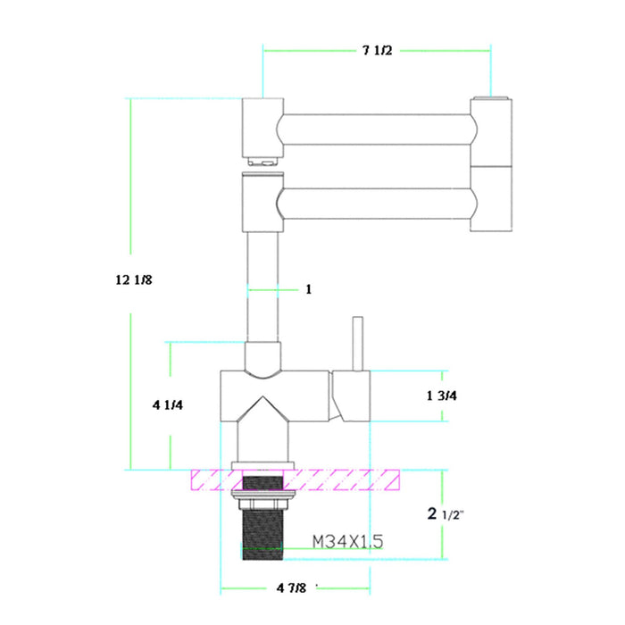 ALFI AB2038-PSS Solid Polished Stainless Steel Retractable Single Hole Faucet
