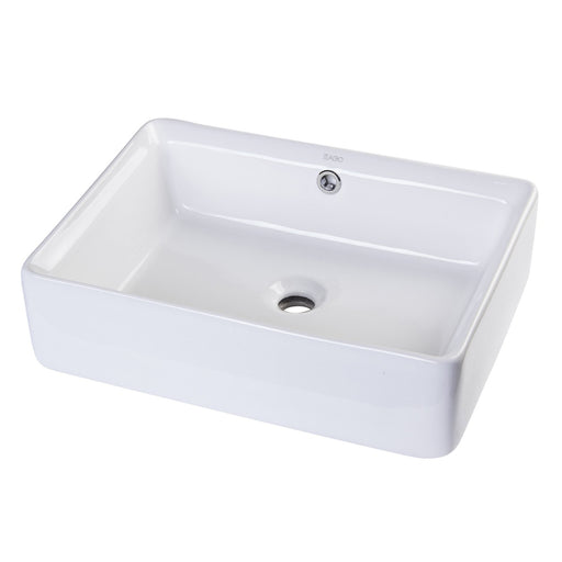 EAGO BA131 20" RECTANGULAR CERAMIC ABOVE MOUNT BASIN VESSEL Sink