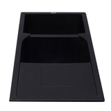ALFI AB4620DI-BLA Black 46" Double Bowl Granite Composite Sink with Drainboard