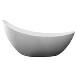 ALFI Brand AB9951 73" White Solid Surface Smooth Resin Soaking Slipper Bathtub