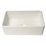 ALFI Brand ABF3018 30" White Thin Wall Single Bowl Smooth Apron Fireclay Kitchen Farm Sink