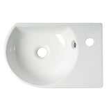 ALFI Brand ABC119 White Modern 16" Small Wall Mounted Ceramic Sink with Faucet Hole