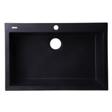 ALFI AB3020DI-BLA Black 30" Drop-In Single Bowl Granite Composite Kitchen Sink