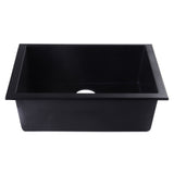 ALFI AB2420UM-BLA Black 24" Undermount Single Bowl Granite Composite Sink