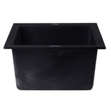 ALFI AB1720DI-BLA Black 17" Drop-In Rectangular Granite Composite Prep Sink