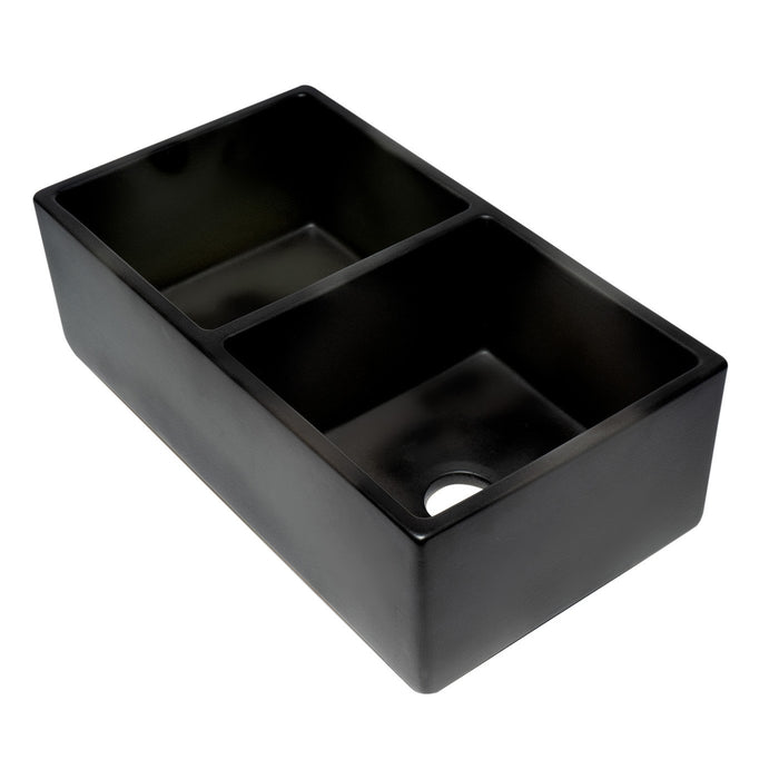 ALFI ABCO3318DB 33" Concrete Reversible Double Bowl Fireclay Farmhouse Kitchen Sink