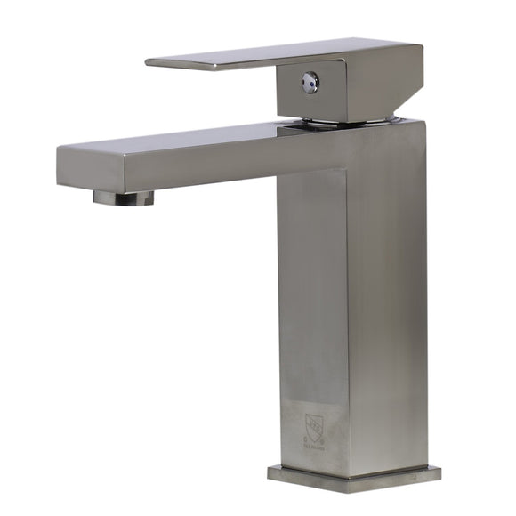 ALFI Brand AB1229-BN Brushed Nickel Square Single Lever Bathroom Faucet