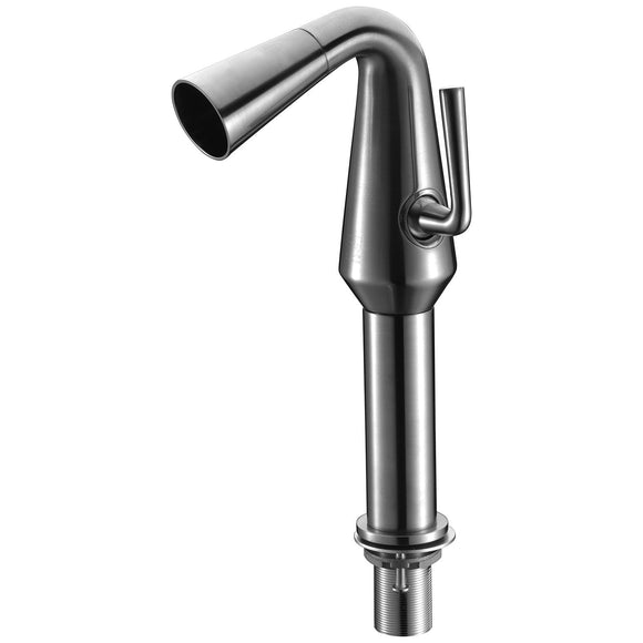 ALFI Brand AB1792-BN Brushed Nickel Single Hole Cone Waterfall Bathroom Faucet