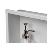ALFI Brand 24 x 12 White Matte Stainless Steel Horizontal Single Shelf Bath Shower Niche