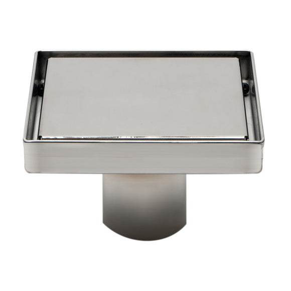 ALFI ABSD55B-PSS 5" x 5" Square Polished Stainless Steel Shower Drain with Cover