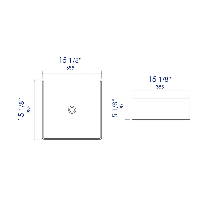 ALFI Brand ABC902-W White 24" Modern Rectangular Above-Mount Ceramic Sink