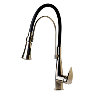 ALFI Brand ABKF3001-BN Brushed Nickel Kitchen Faucet with Black Rubber Stem