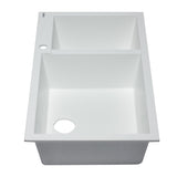 ALFI AB3319DI-W White 34" Double Bowl Drop in Granite Composite Kitchen Sink