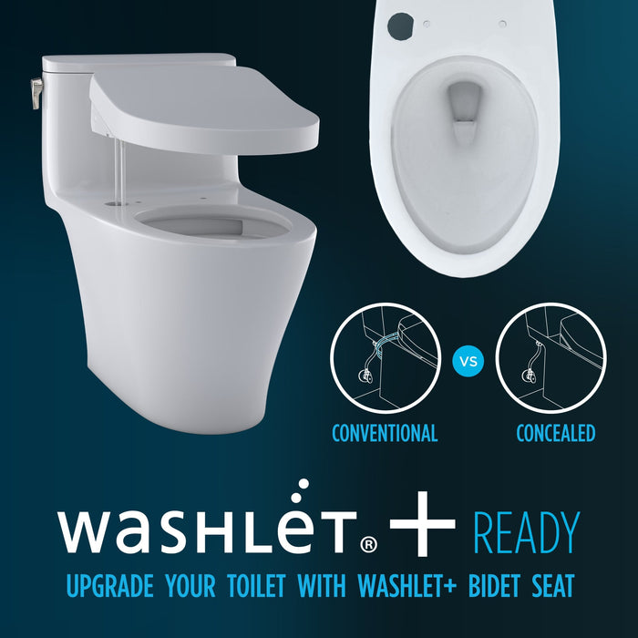 TOTO MS776124CEFG#01 Drake Elongated Two-Piece 1.28 GPF Toilet with SoftClose Seat, Washlet+ Ready