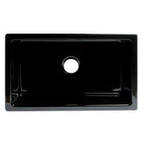 ALFI AB3018HS-BG 30" Black Gloss Reversible Smooth / Fluted Fireclay Farm Sink