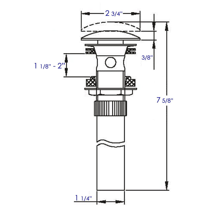 ALFI Brand AB9056-BN Brushed Nickel Pop Up Drain for Bathroom Sink with Overflow