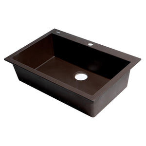 ALFI Brand AB3020DI-C Chocolate 30" Drop-In Granite Composite Kitchen Sink