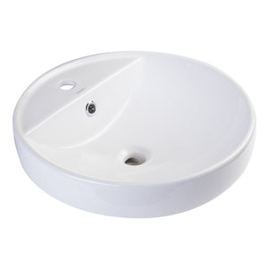 EAGO BA141 18" ROUND CERAMIC ABOVE MOUNT BATHROOM BASIN VESSEL Sink