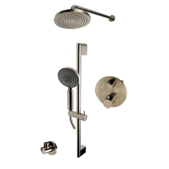 ALFI Brand AB2545-BN Brushed Nickel Round Style 2 Way Thermostatic Shower Set