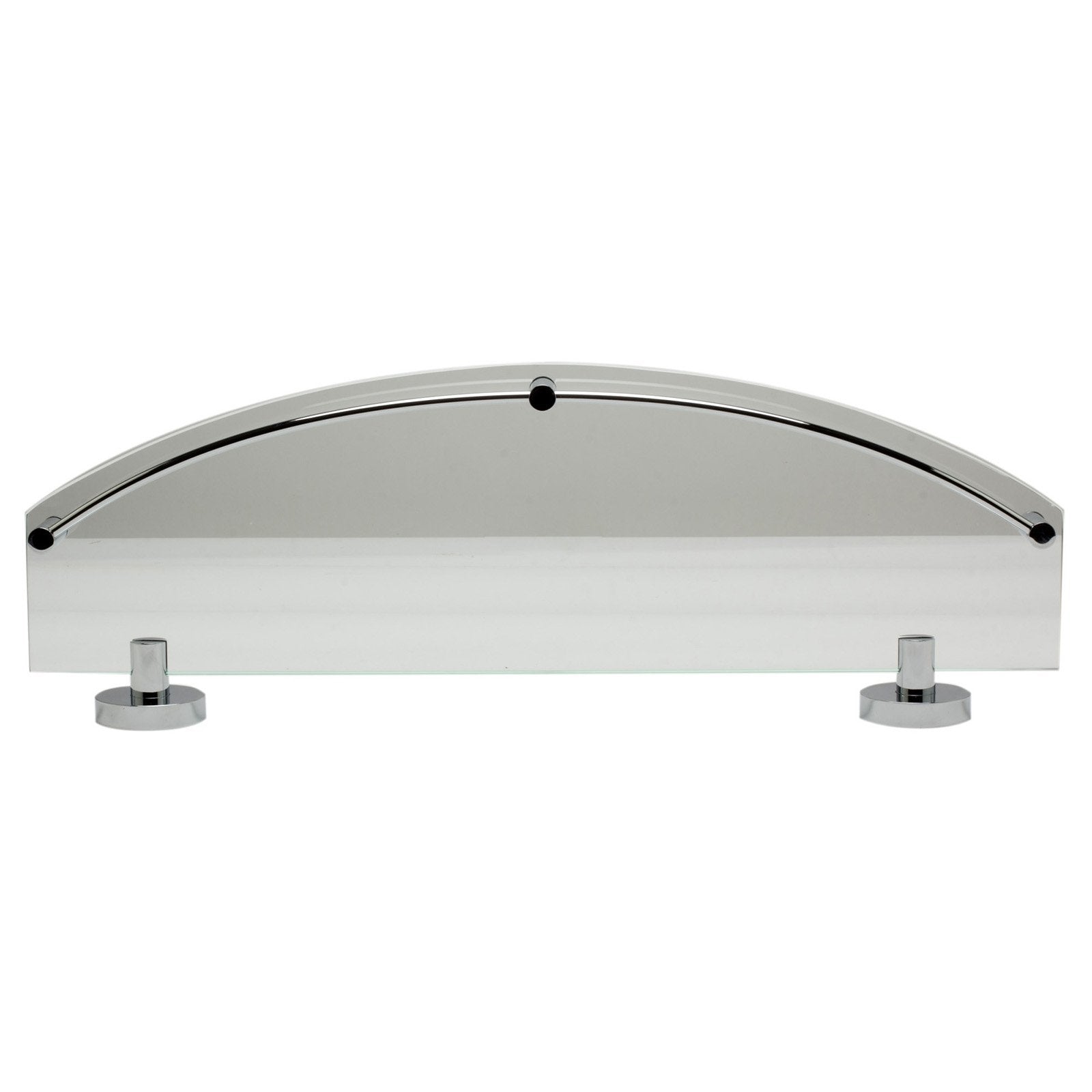 Polished Chrome Wall Mounted Double Glass Shower Shelf - Luxury