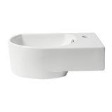 ALFI Brand ABC119 White Modern 16" Small Wall Mounted Ceramic Sink with Faucet Hole