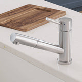 ALFI AB2025-BSS Solid Brushed Stainless Steel Pull Out Single Hole Faucet