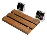 ALFI Brand ABS16S-PC Polished Chrome 16" Folding Teak Wood Shower Seat Bench