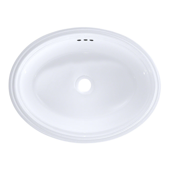 TOTO LT643#01 Dartmouth 17-1/4" x 12-7/8" Oval Undermount Bathroom Sink, Cotton White