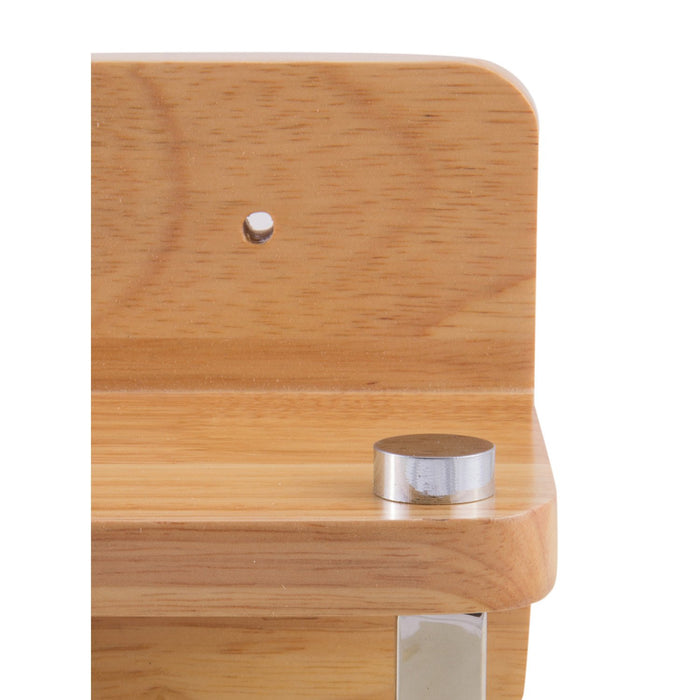 ALFI AB5510 12" Small Wooden Shelf with Chrome Towel Bar Bathroom Accessory