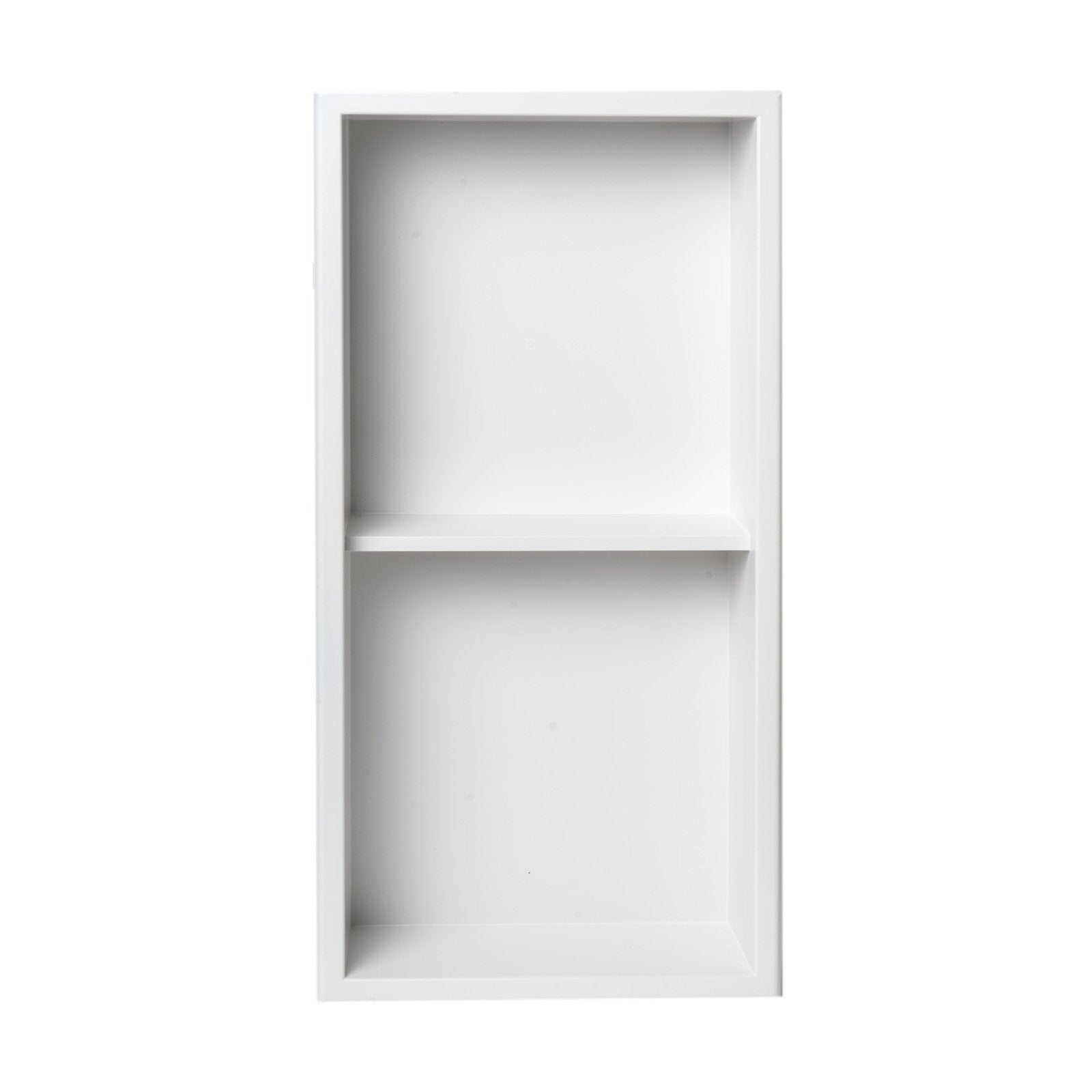 ALFI brand 12 x 24 White Matte Stainless Steel Vertical Double Shelf B -  Luxury Bath Collection