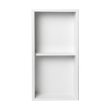 ALFI Brand 12 x 24 White Matte Stainless Steel Vertical Double Shelf Bath Shower Niche