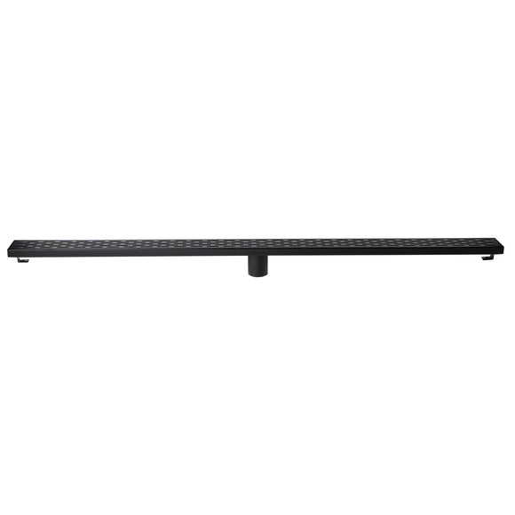 ALFI Brand ABLD47C-BM 47" Black Matte Stainless Steel Linear Shower Drain with Groove Holes