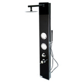 ALFI Brand ABSP55B Black Glass Shower Panel with 2 Body Sprays and Rain Shower