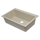ALFI AB3322DI-B Biscuit 33" Single Bowl Drop In Granite Composite Kitchen Sink