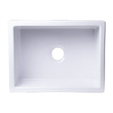 ALFI AB2418SB-W 24" White Smooth Thick Wall Fireclay Single Bowl Farm Sink