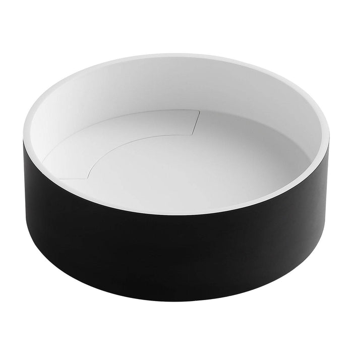 ALFI Brand ABRS15RBM Black Matte 15" Round Solid Surface Resin Sink