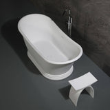 ALFI Brand ABST77 Arched White Matte Solid Surface Resin Bathroom/Shower Stool