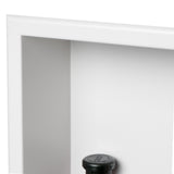 ALFI Brand 16" x 16" White Matte Stainless Steel Square Single Shelf Bath Shower Niche