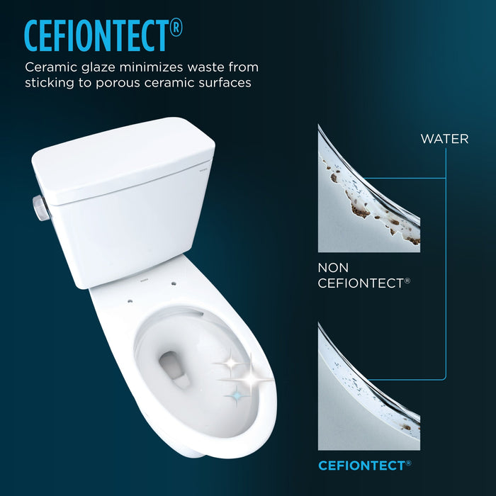 TOTO MS776124CEFG#01 Drake Elongated Two-Piece 1.28 GPF Toilet with SoftClose Seat, Washlet+ Ready