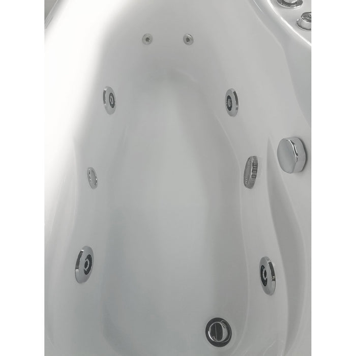 EAGO AM175-L 5'' White Acrylic Corner Whirlpool Bathtub - Drain on Left